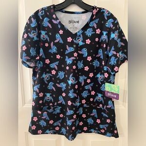 NWT Women’s Disney Lilo & Stitch Medical Scrub Top Medium